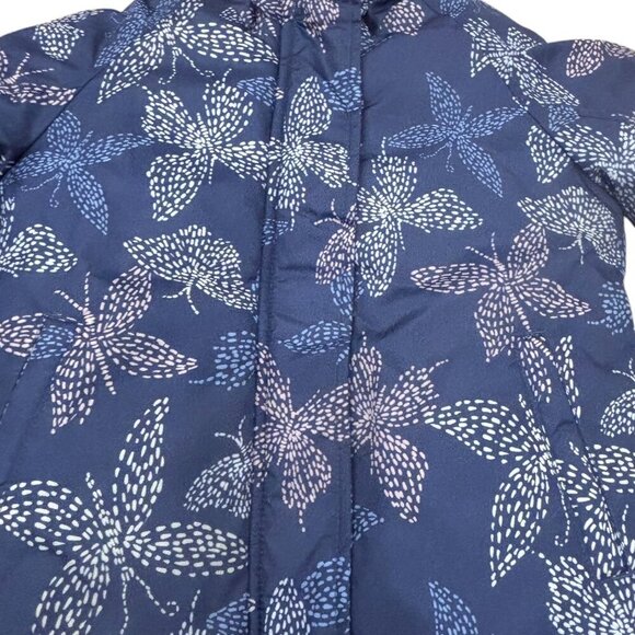 Osh Kosh B Gosh Girls Winter Jacket Snow Bib Set Blue Floral Pattern Snow Suit 3 - Picture 4 of 8